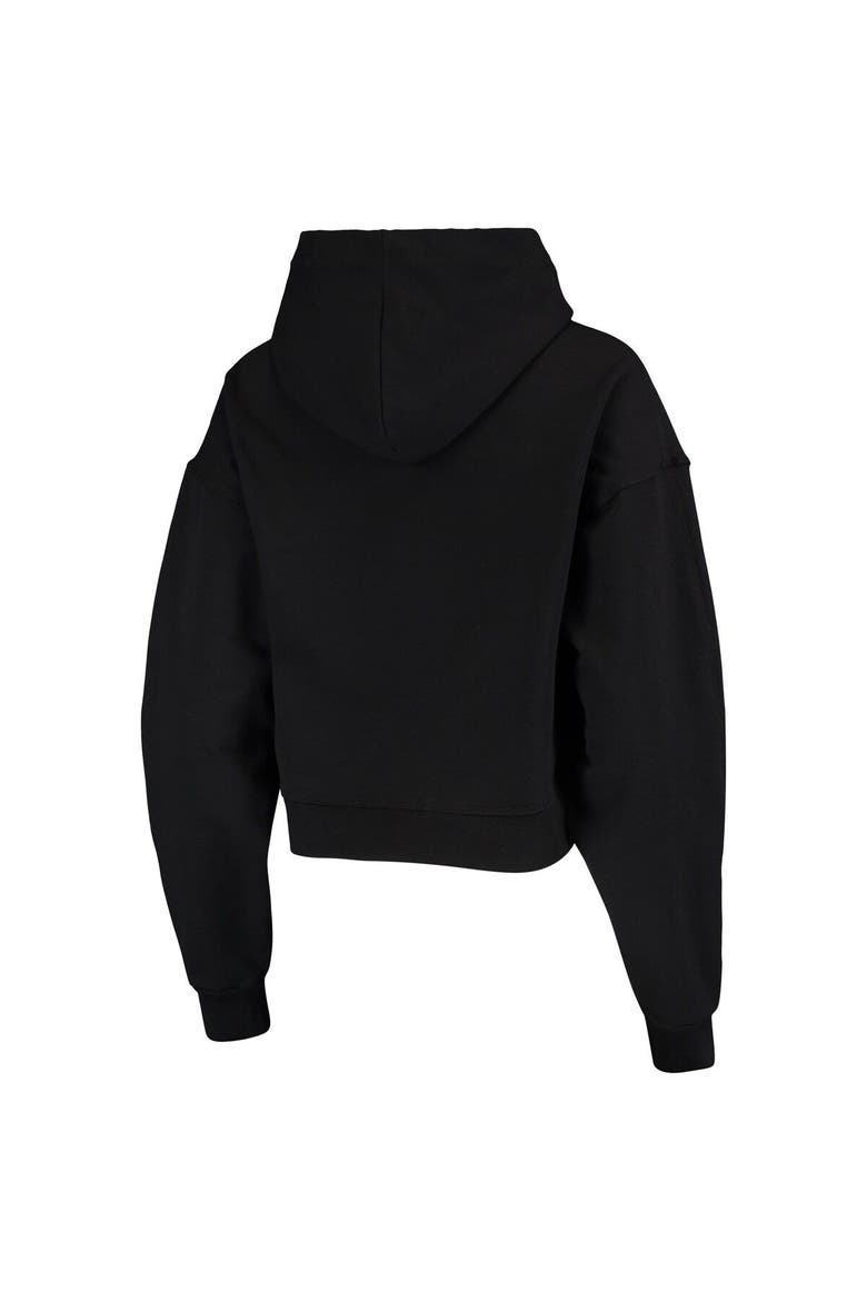 Women's Lusso Black Golden State Warriors Layla World Tour Cropped Pullover Hoodie, Alternate, color, Black