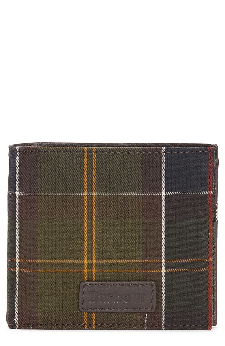 Barbour Tartan Plaid RFID Bifold Wallet, Main, color, Classic Tartan