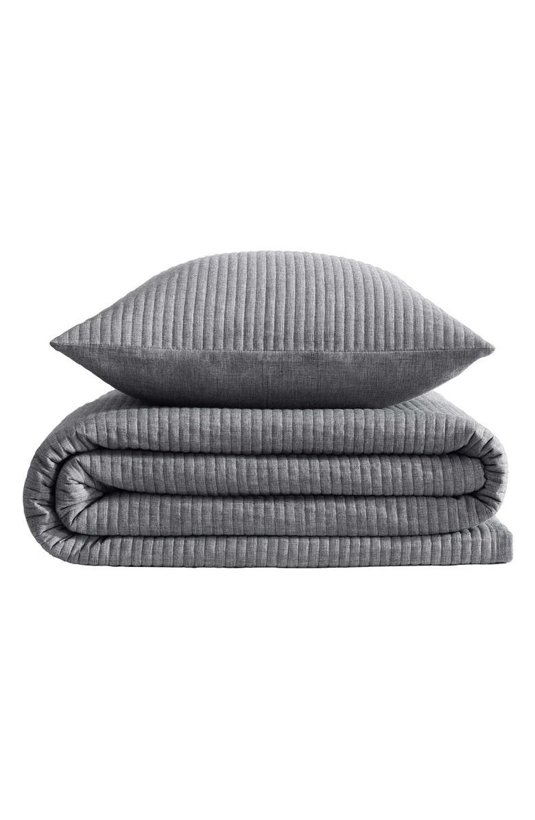 Calvin Klein Mini Channel Stitch Queen Quilt & Shams Set, Main, color,