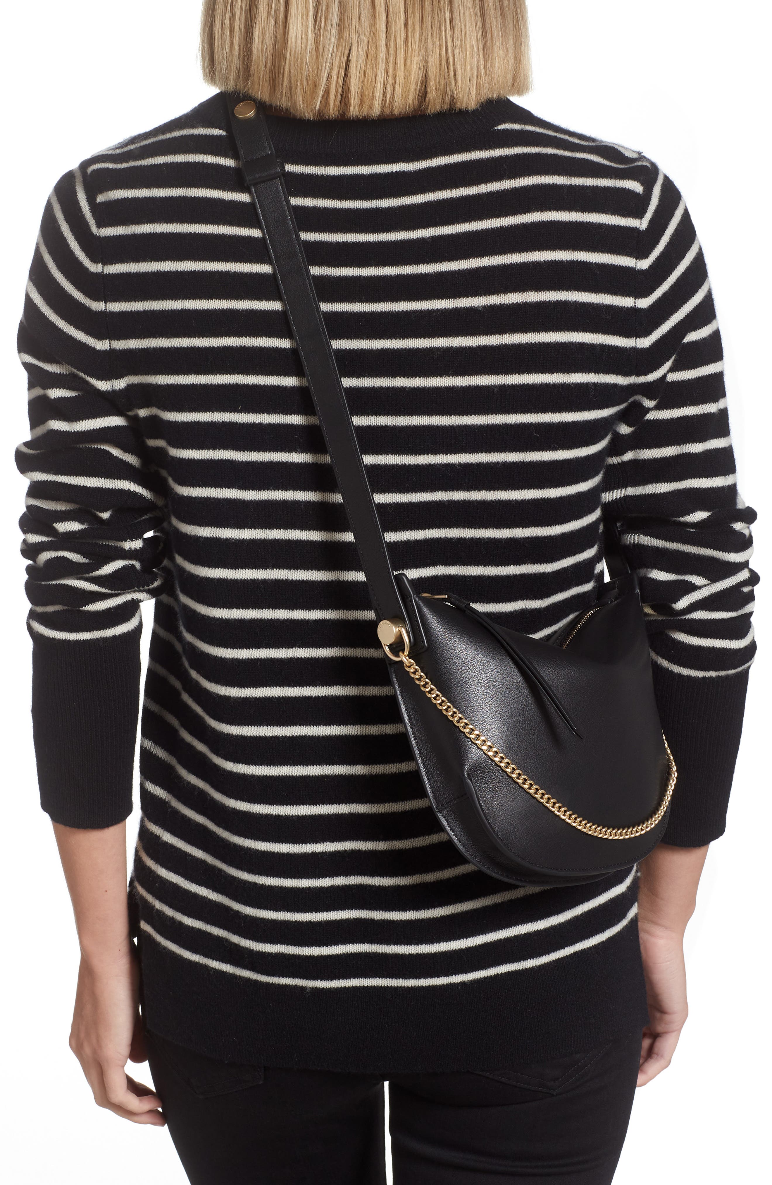 AllSaints Josephine Leather Crossbody Bag, Alternate, color, 