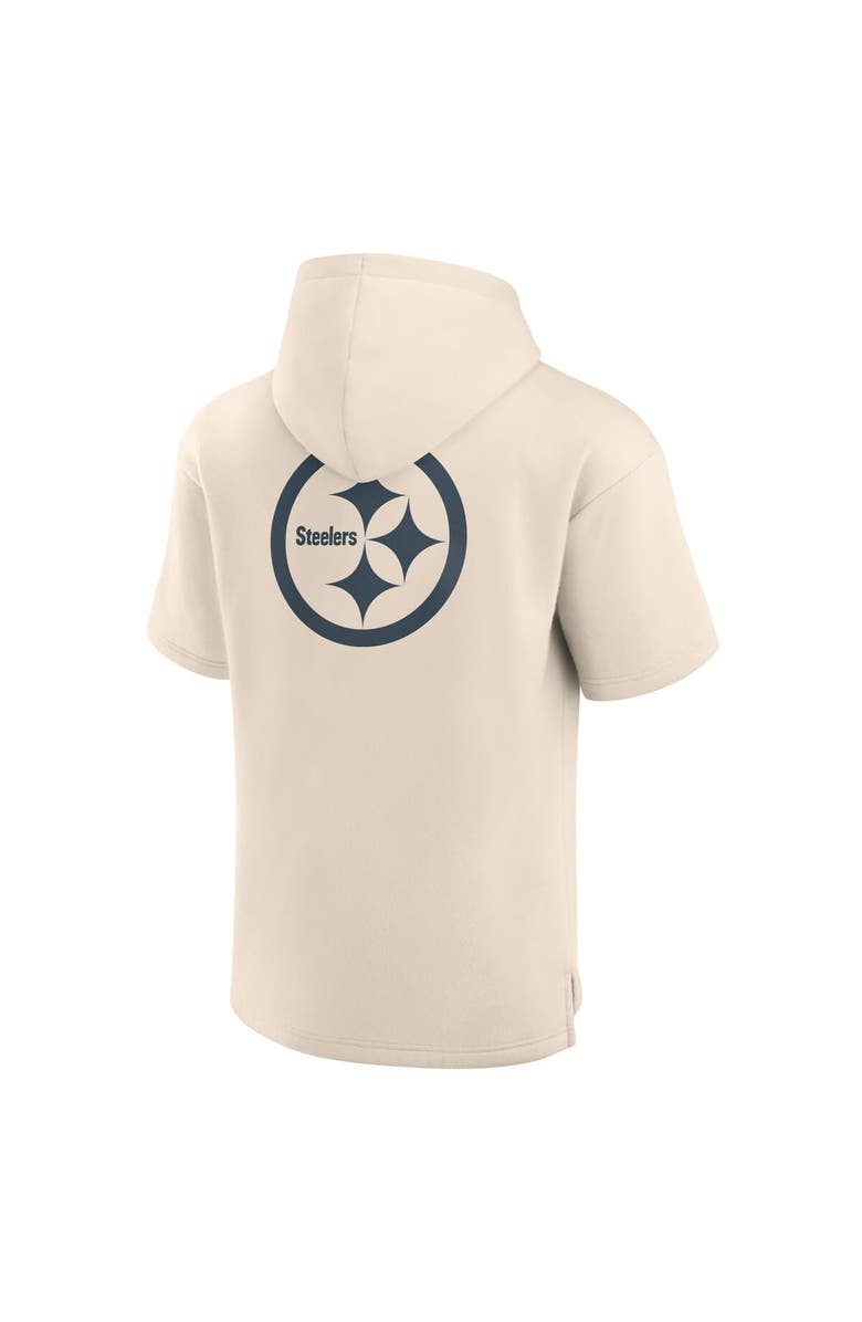 FANATICS Men's Fanatics Cream Pittsburgh Steelers Elements Future Ground Lettering Short Sleeve Pullover Hoodie, Alternate, color, Cream