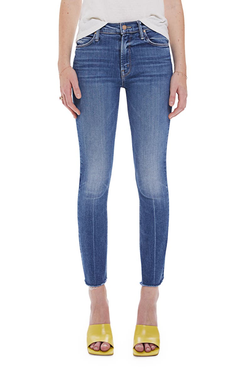 Dazzler Fray Hem Ankle Straight Leg Jeans, Main, color, OPPOSITES ATTRACT