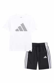 adidas Kids' 3-Stripes T-Shirt & Shorts Set