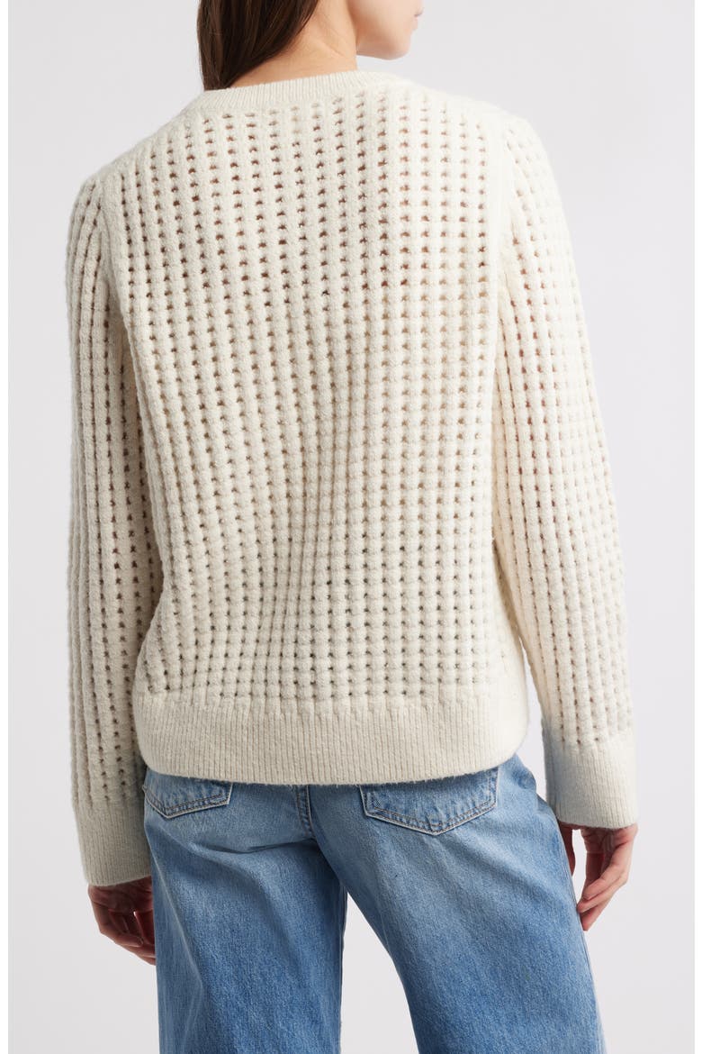 Chunky Mesh Cotton Blend Sweater, Alternate, color, IVORY DOVE