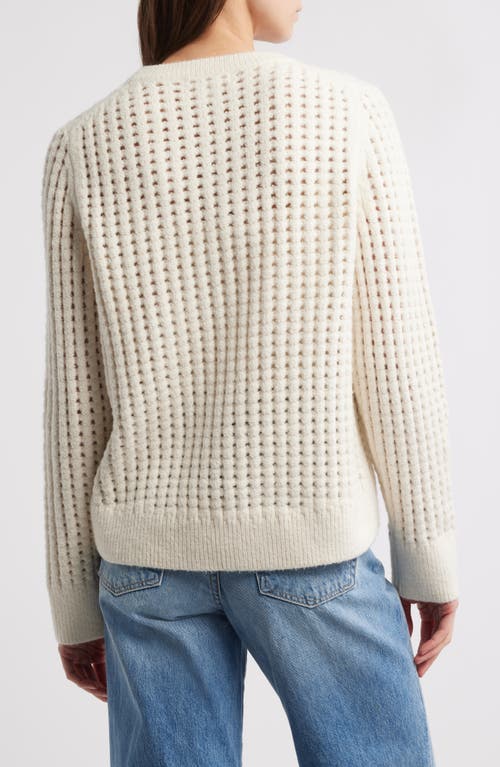 Treasure & Bond Chunky Mesh Cotton Blend Sweater In Ivory Dove