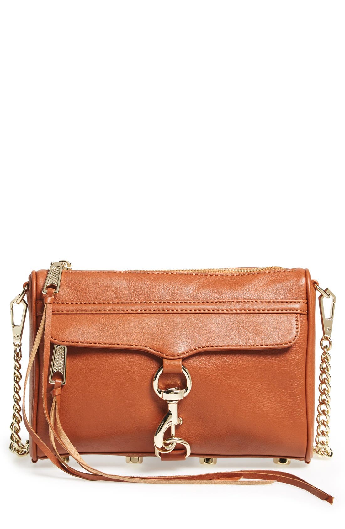 'Mini MAC' Crossbody Bag, Main, color, ALMOND