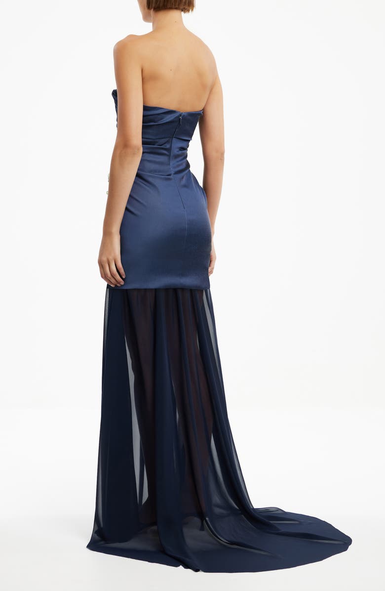Significant Other Tallie Beaded Flower Strapless Dress with Removable Skirt, Alternate, color, Midnight Lilium