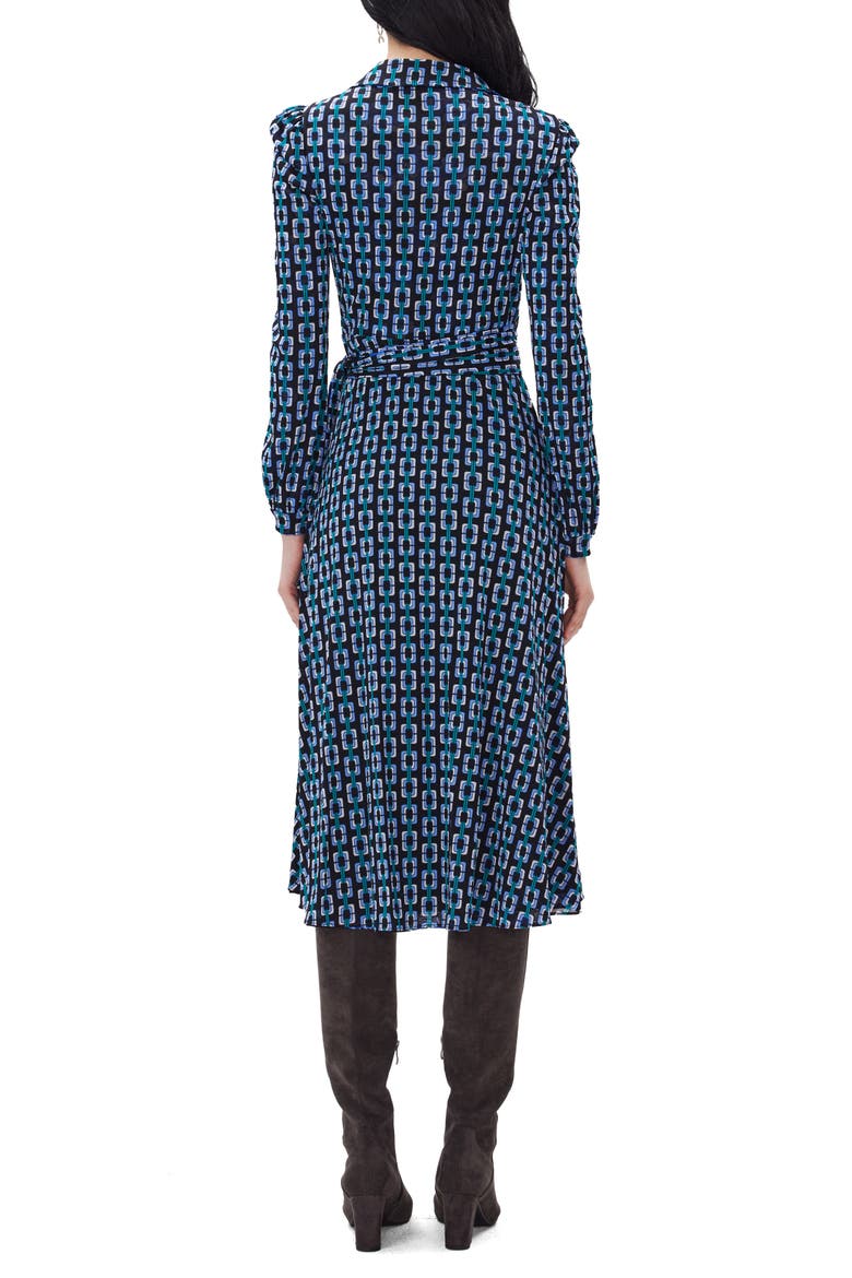 Shannon Reversible Long Sleeve Knit Wrap Dress, Alternate, color, BLUE/ BLACK GEO