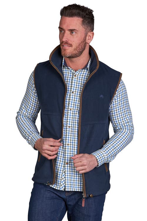 Raging Bull Fleece Gilet In Blue