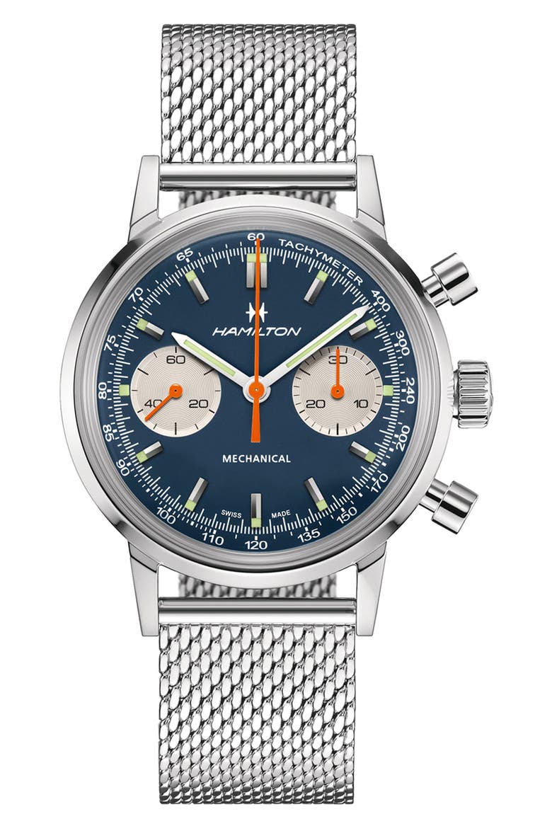 American Classic Intra‑Matic Chronograph Watch Gift Set, 40mm, Alternate, color, BLUE