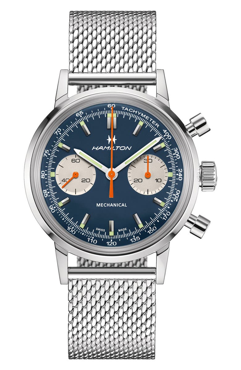 Hamilton American Classic Intra‑Matic Chronograph Watch Gift Set, 40mm, Alternate, color, Blue