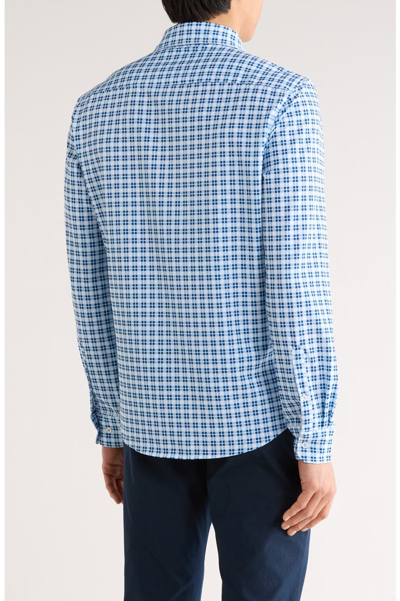 Plaid Stretch Button-Up Shirt, Alternate, color, WHITE