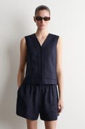 COS Embroidered-detail Linen Waistcoat