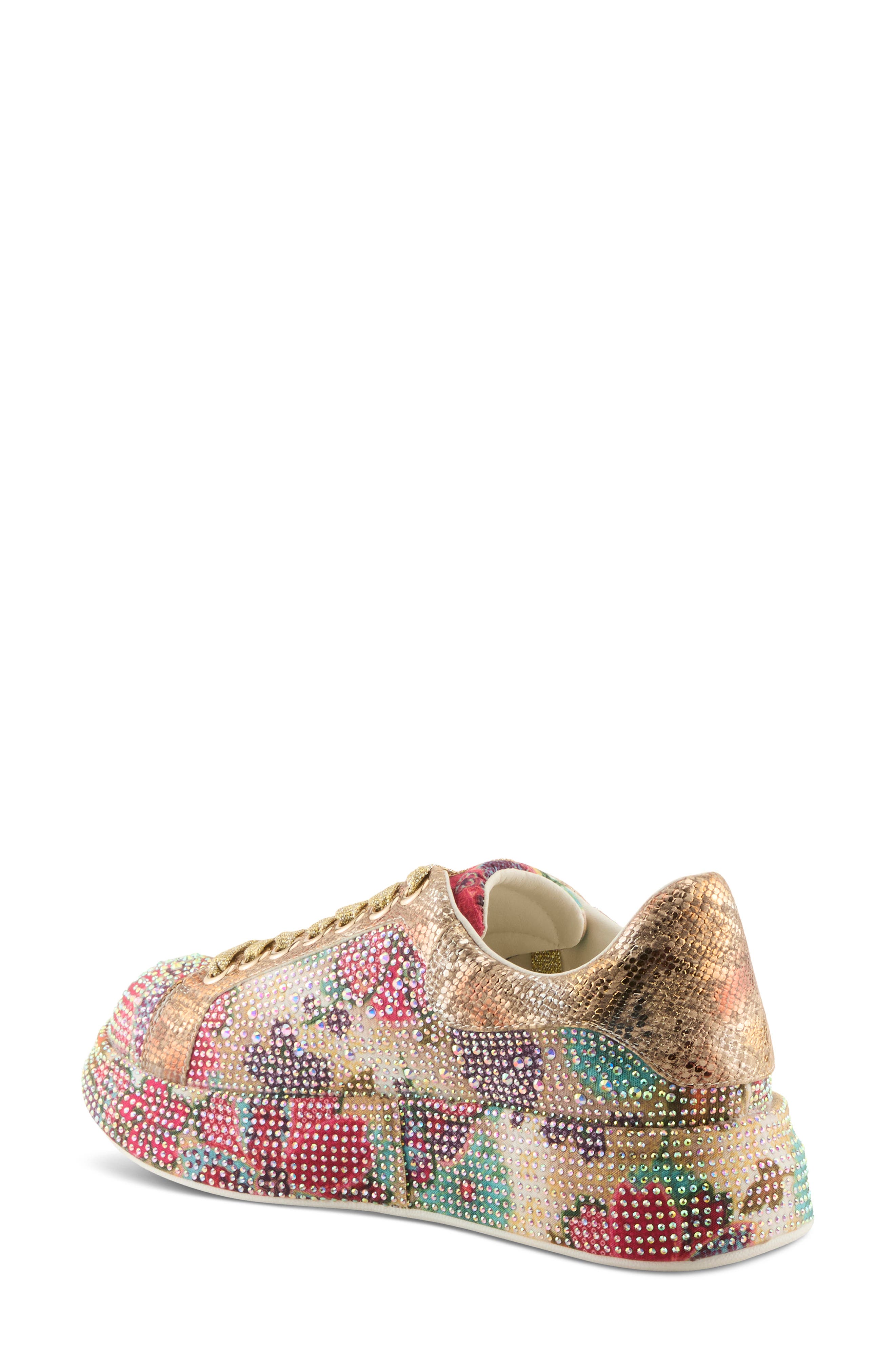AZURA BY SPRING STEP Crystalushus Embellished Platform Sneaker, Alternate, color, Gold Multi