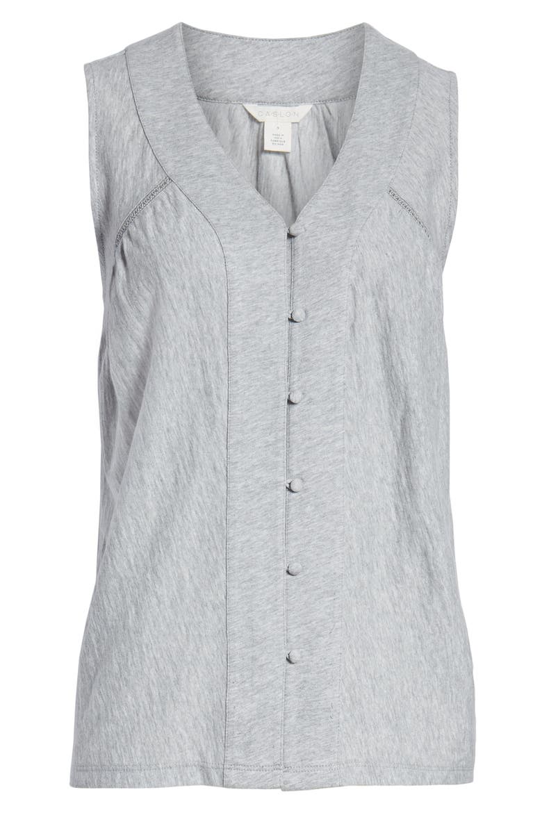 Button Front Swing Tank, Alternate, color, GREY HEATHER