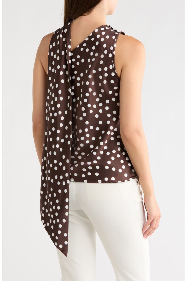 Scarf Detail One Shoulder Top, Alternate, color, BROWN
