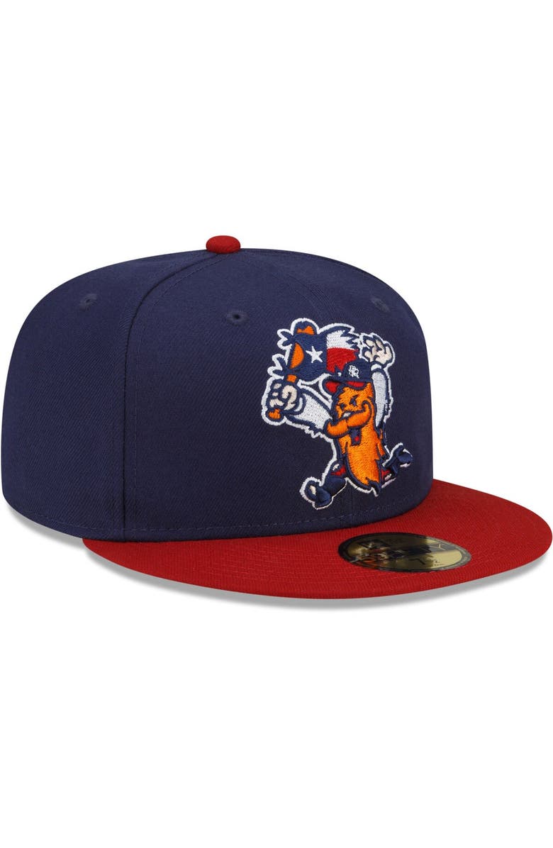 New Era Men's New Era Navy/Red Round Rock Express Theme Night 59FIFTY Fitted Hat, Alternate, color, 