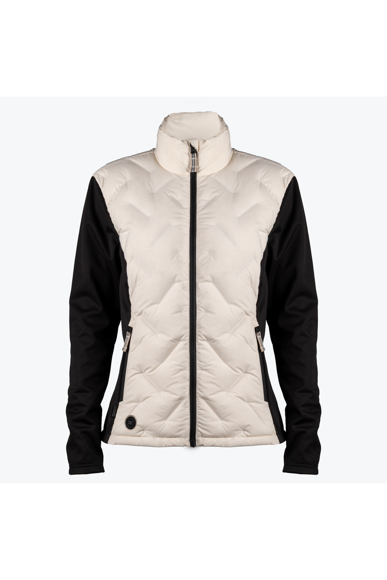 Aria Natural Down Hybrid Heated Jacket, Alternate, color, Black/Cream