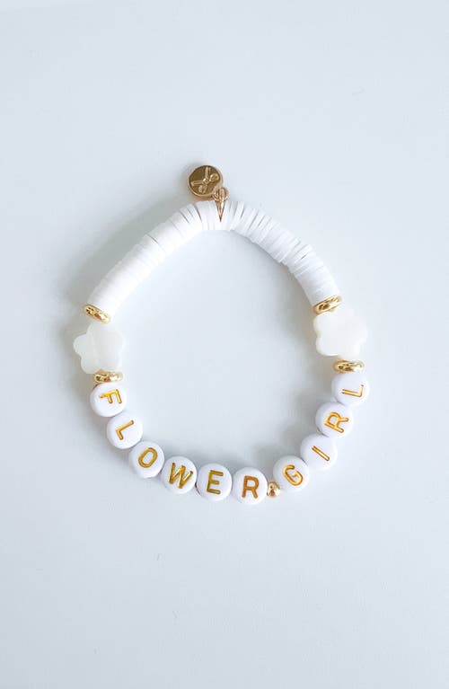 Bits & Bows Flower Girl Beaded Bracelet In White