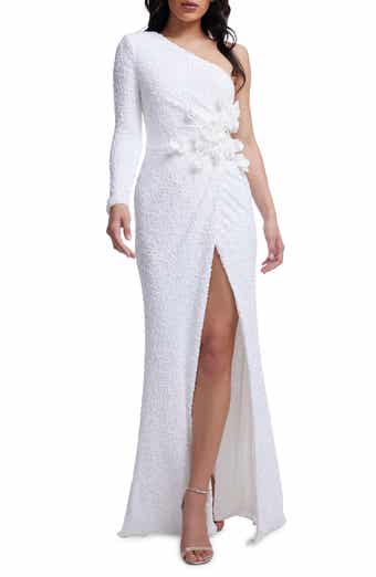 Dress the Population Francis Sequin One-Shoulder Gown