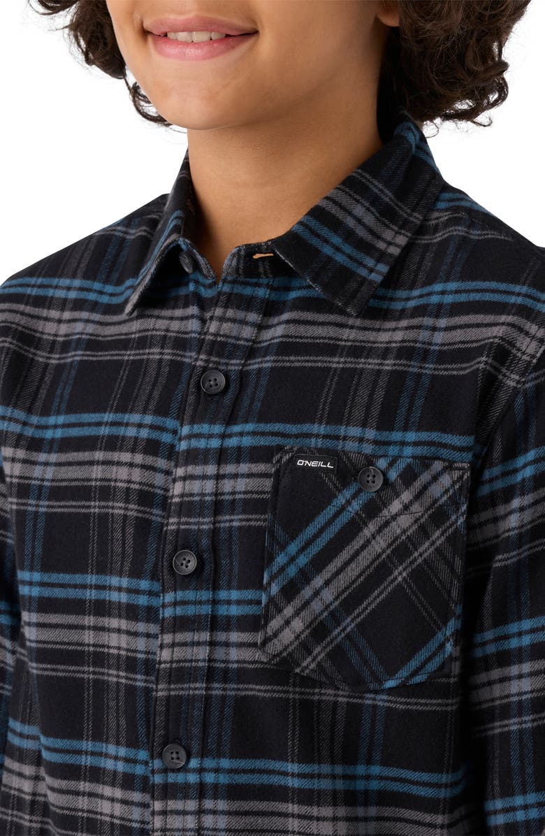 O'Neill Kids' Redmond Plaid Flannel Button-Up Shirt, Alternate, color,