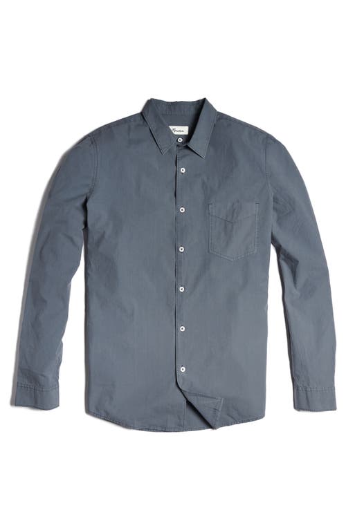 Rowan Everett Cotton Poplin Button-up Shirt In Blue