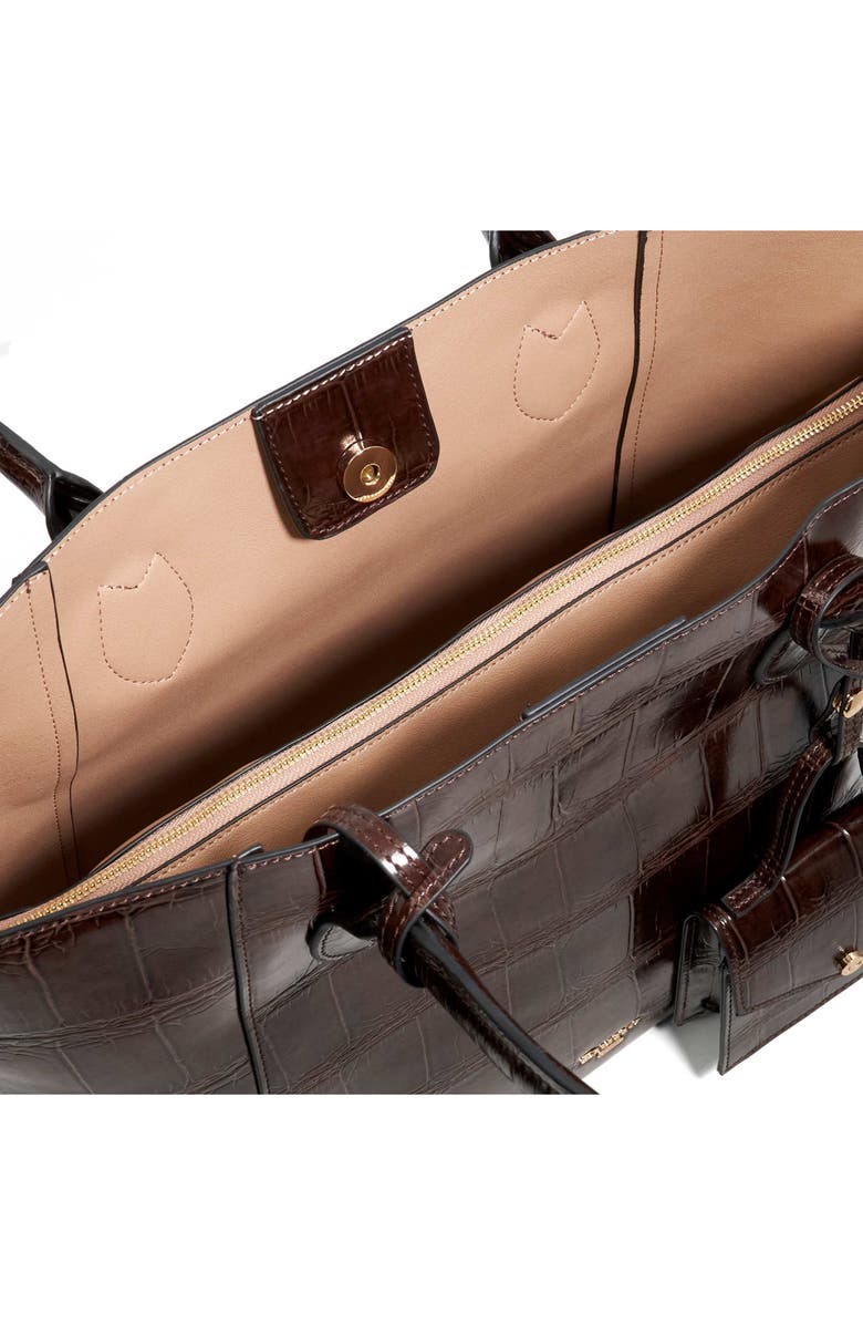 Dune London Dexterities Faux Leather Tote Bag, Alternate, color, Chocolate