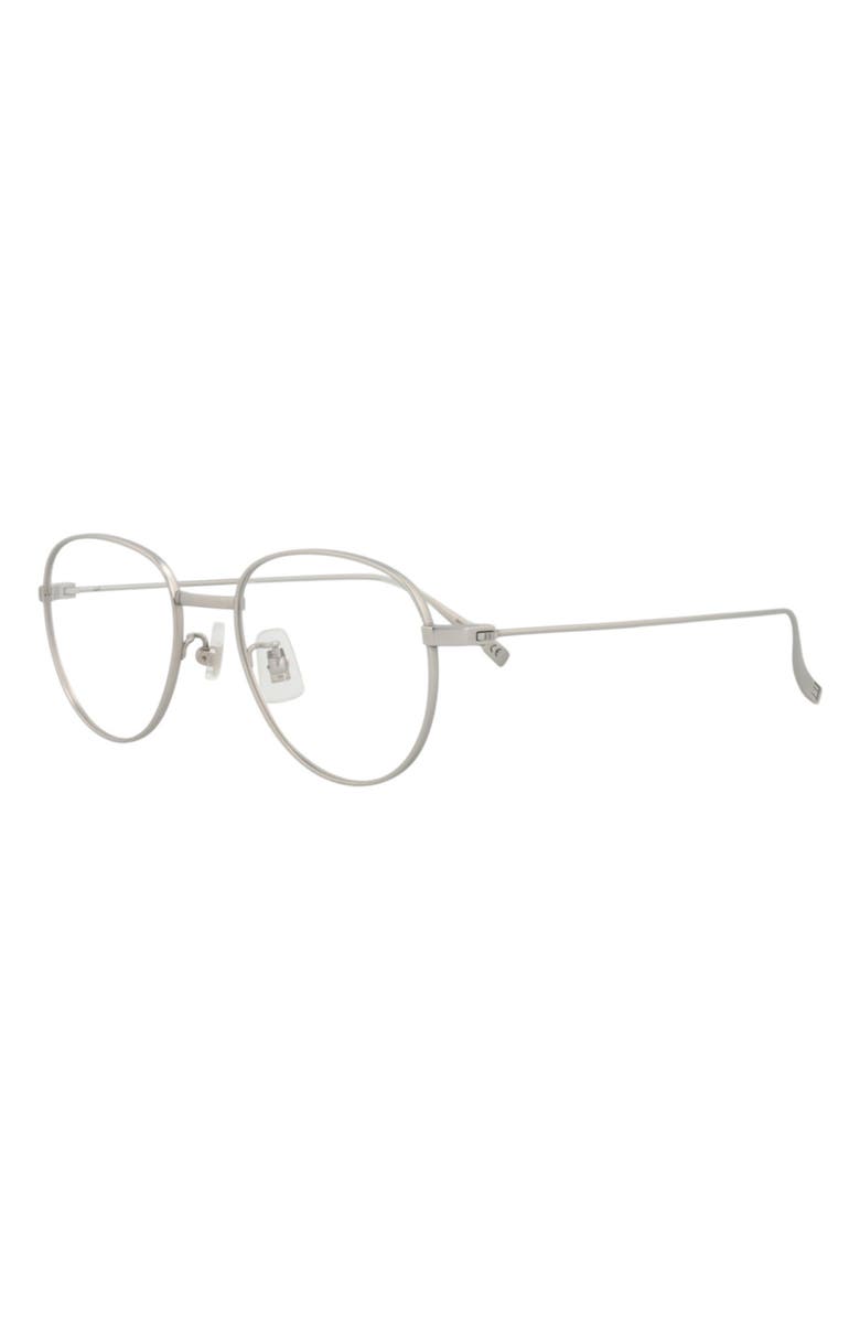 Dunhill 49mm Round Optical Glasses, Alternate, color, Silver Transparent