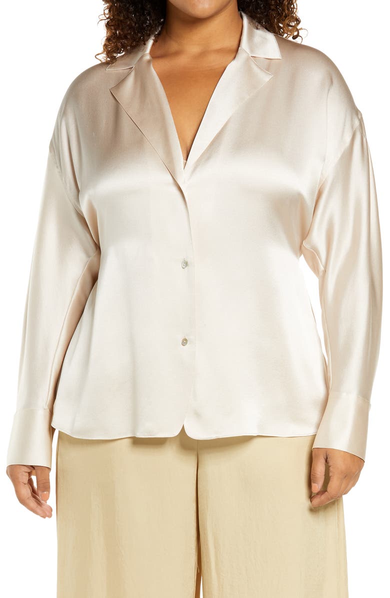 Vince Tie Back Silk Blouse, Main, color,