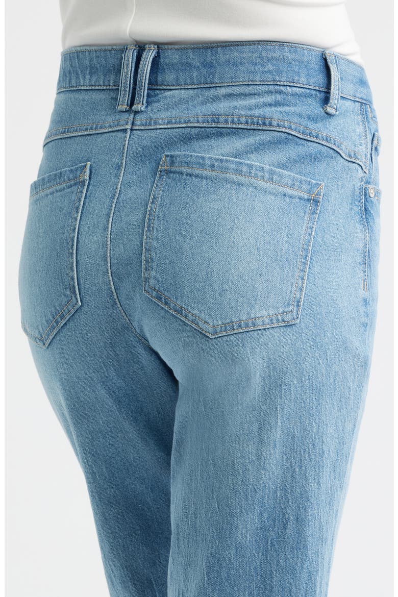 Round Up High Waist Cuffed Boyfriend Jeans, Alternate, color, LIGHT BLUE