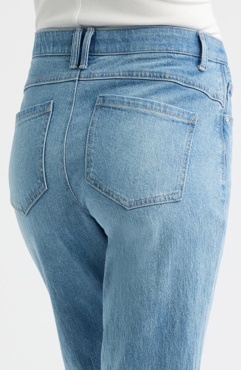 Wit & Wisdom Round Up High Waist Cuffed Boyfriend Jeans, Alternate, color, Light Blue