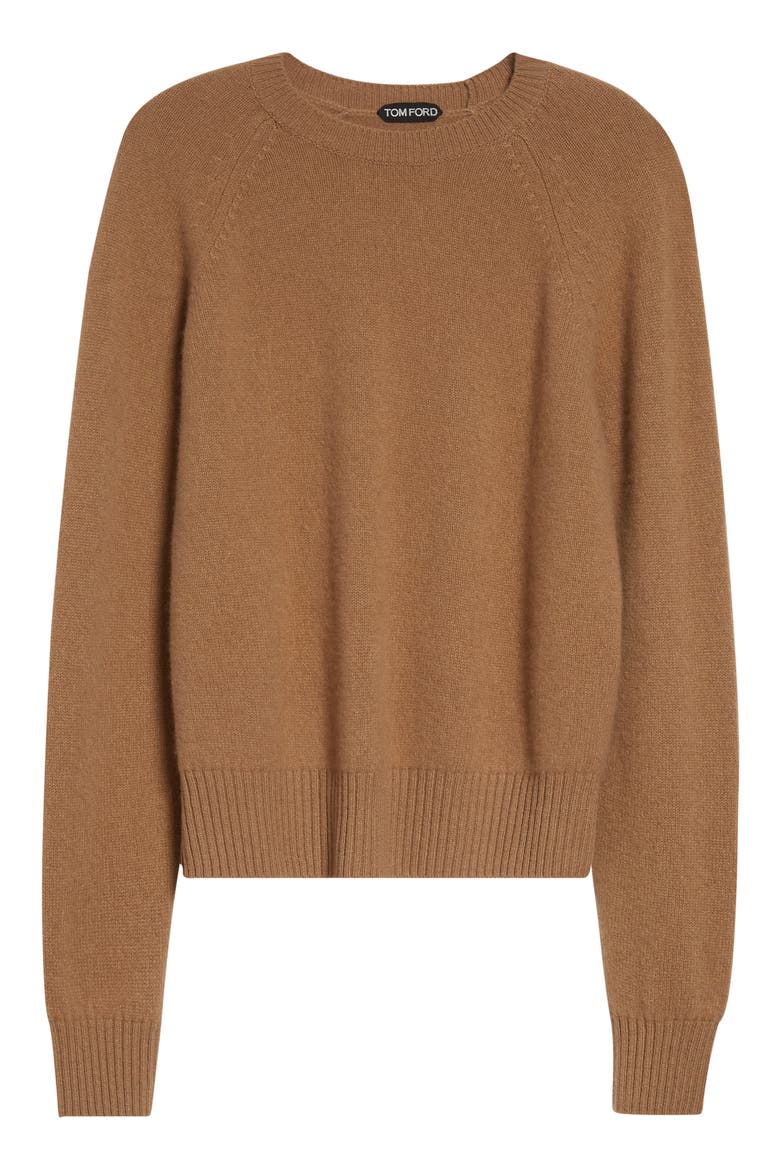 Felted Cashmere Crewneck Sweater, Alternate, color, JB252 CAMEL