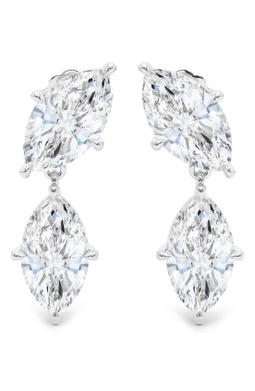 Hautecarat Lab Grown Diamond Twin Marquise Cut Drop Earrings