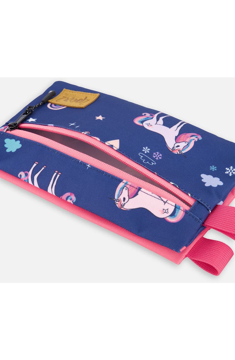 Deux par Deux Double Pencil Case Unicorn, Alternate, color, Navy