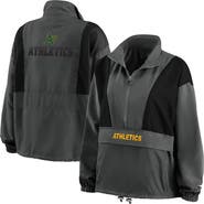 WEAR by Erin Andrews Women's WEAR by Erin Andrews Charcoal Oakland Athletics Packable Half-Zip Jacket