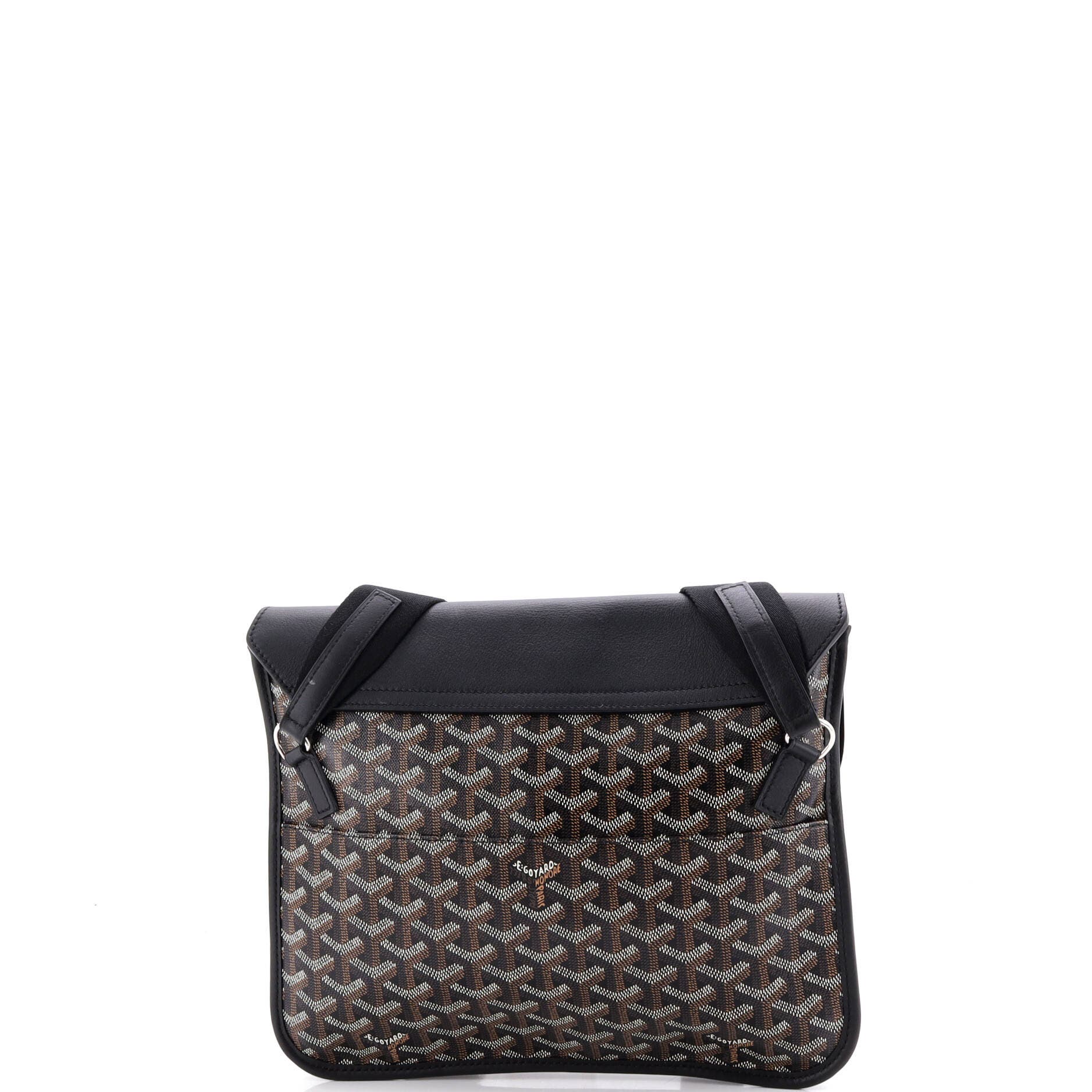 Coursier Messenger Bag Coated Canvas and Leather, Alternate, color, Black