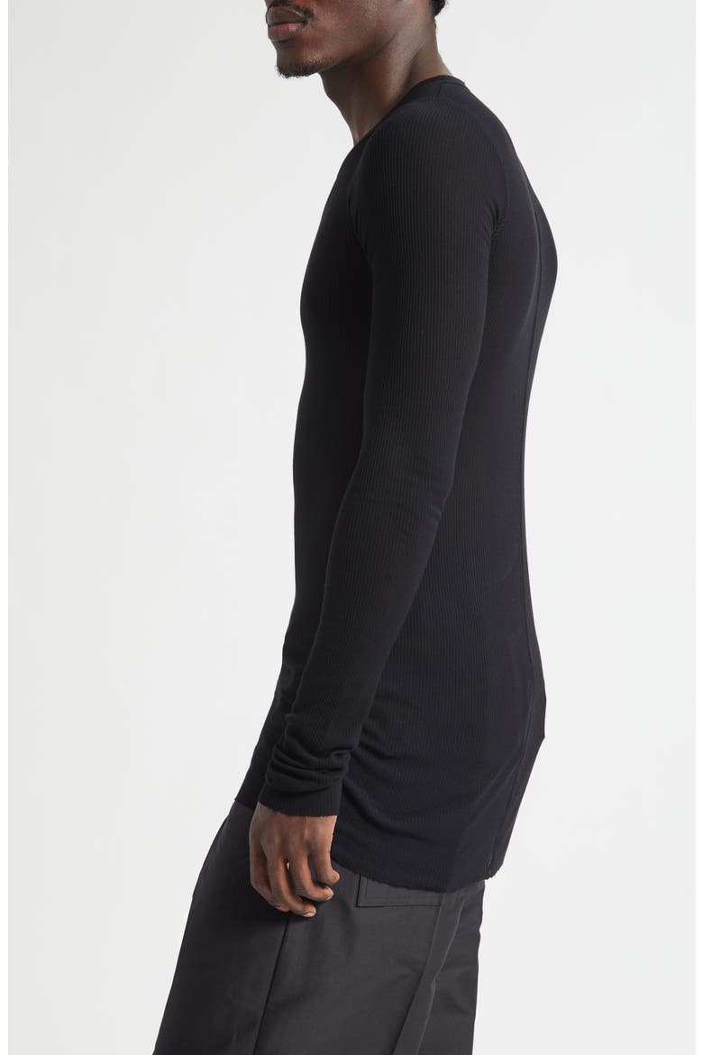 Long Sleeve Rib T-Shirt, Alternate, color, BLACK
