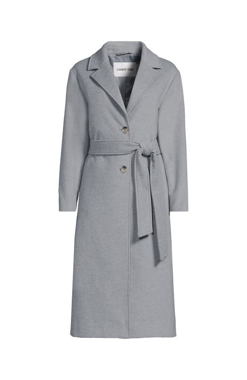 Lands' End Wool Wrap Long Coat In Gray