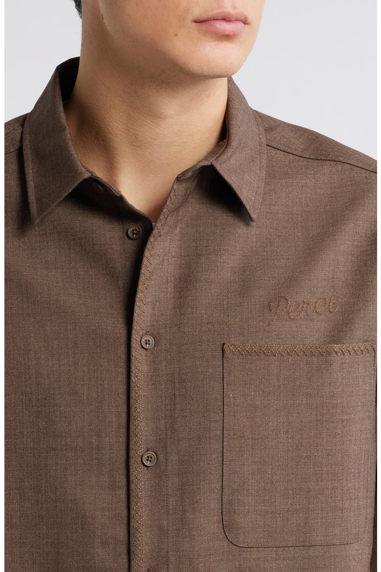 Auxiliary Everyday Wool Blend Button-Up Shirt, Alternate, color, TAN