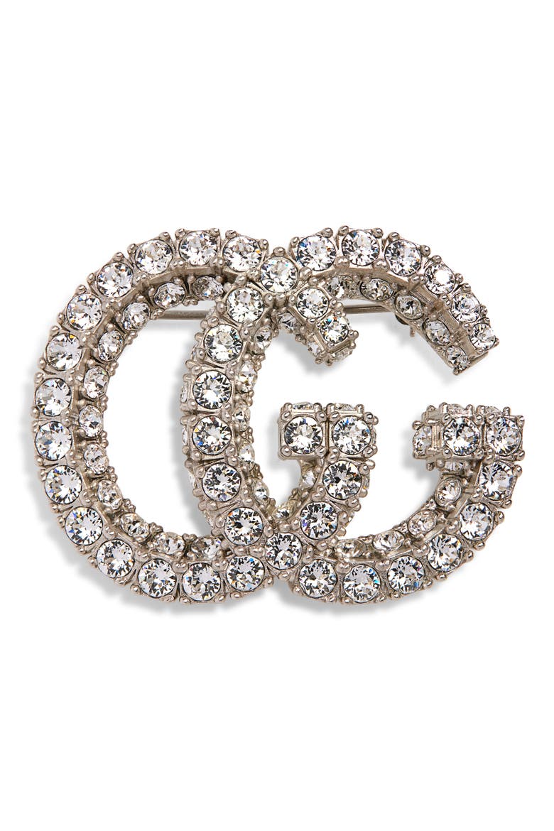 Gucci Crystal Pavé GG Brooch (Women) | Nordstrom