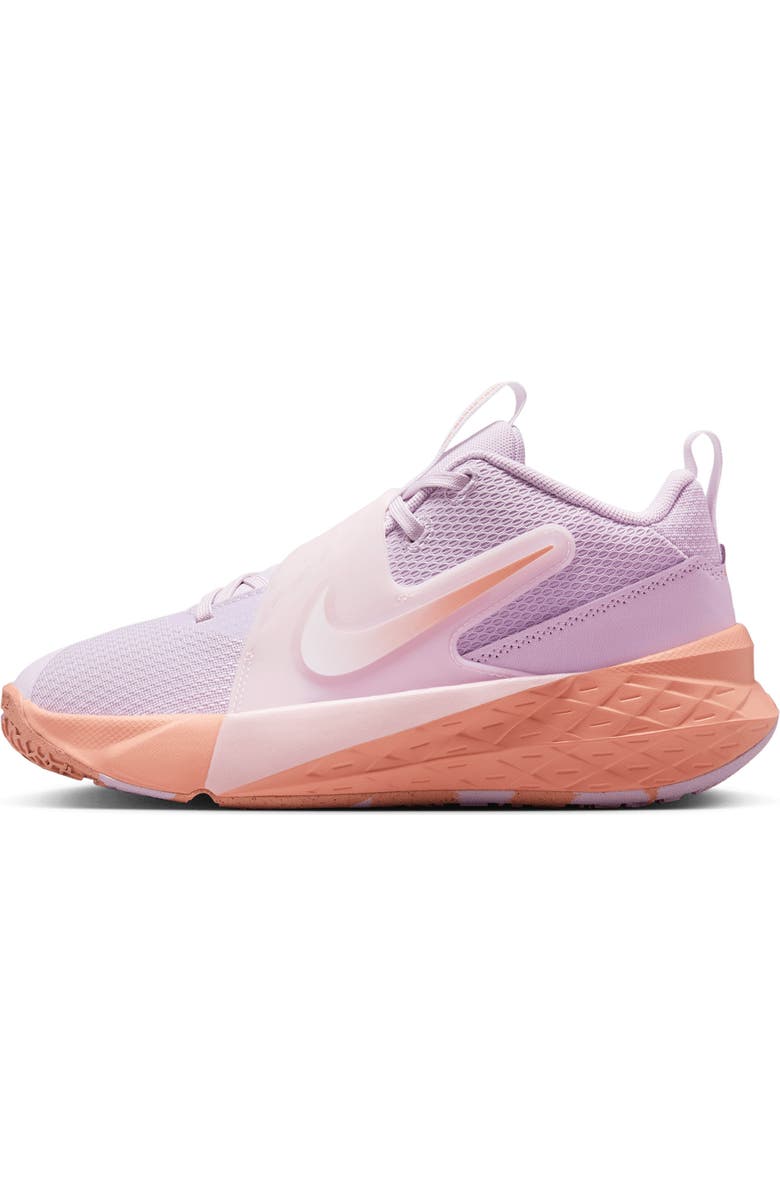 Nike Kids' Team Hustle D 12 Basketball Shoe, Alternate, color, Doll/ Pink/ White/ Apricot