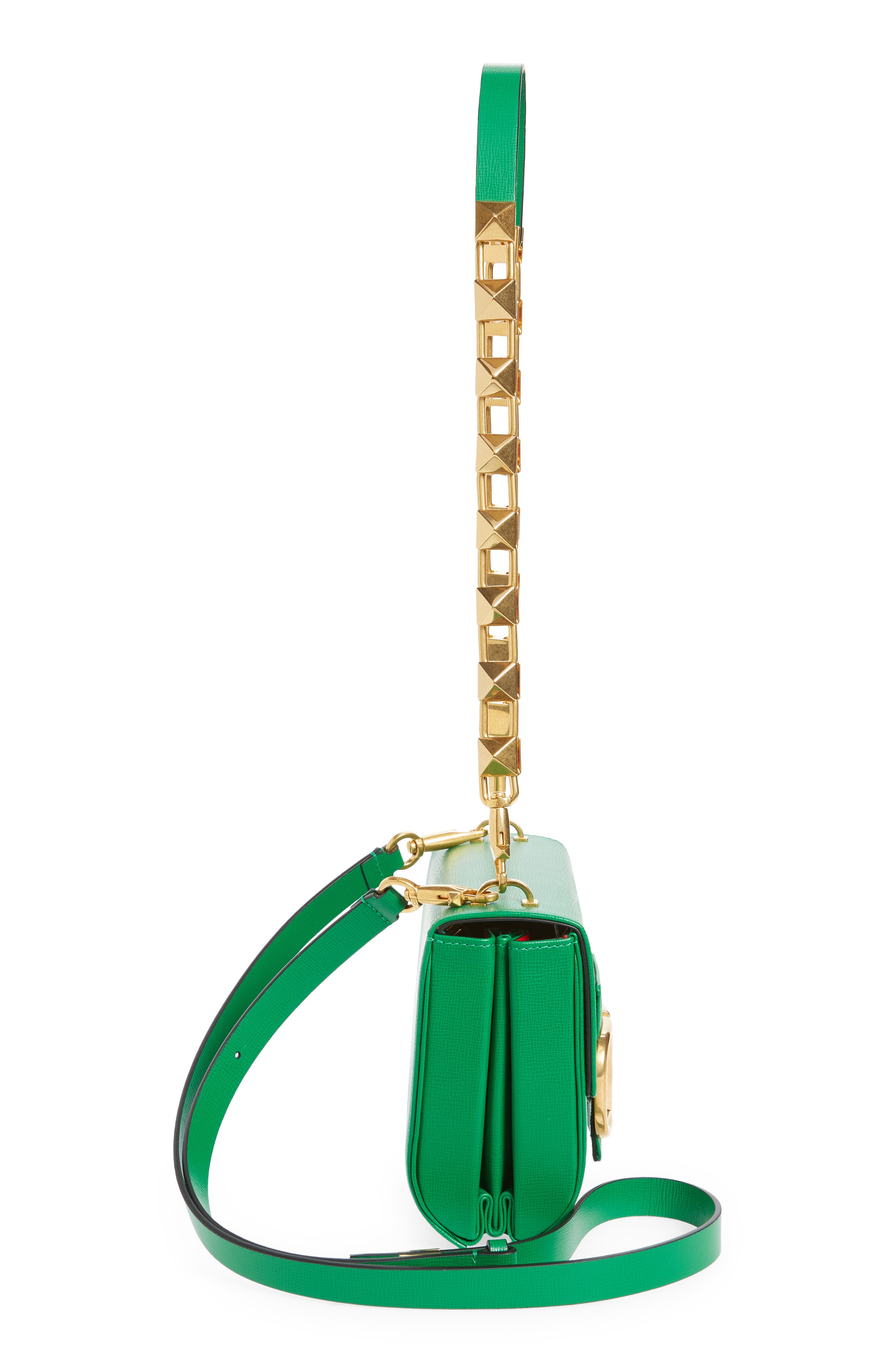 Valentino Garavani Stud Sign VLOGO Leather Shoulder Bag, Alternate, color, 