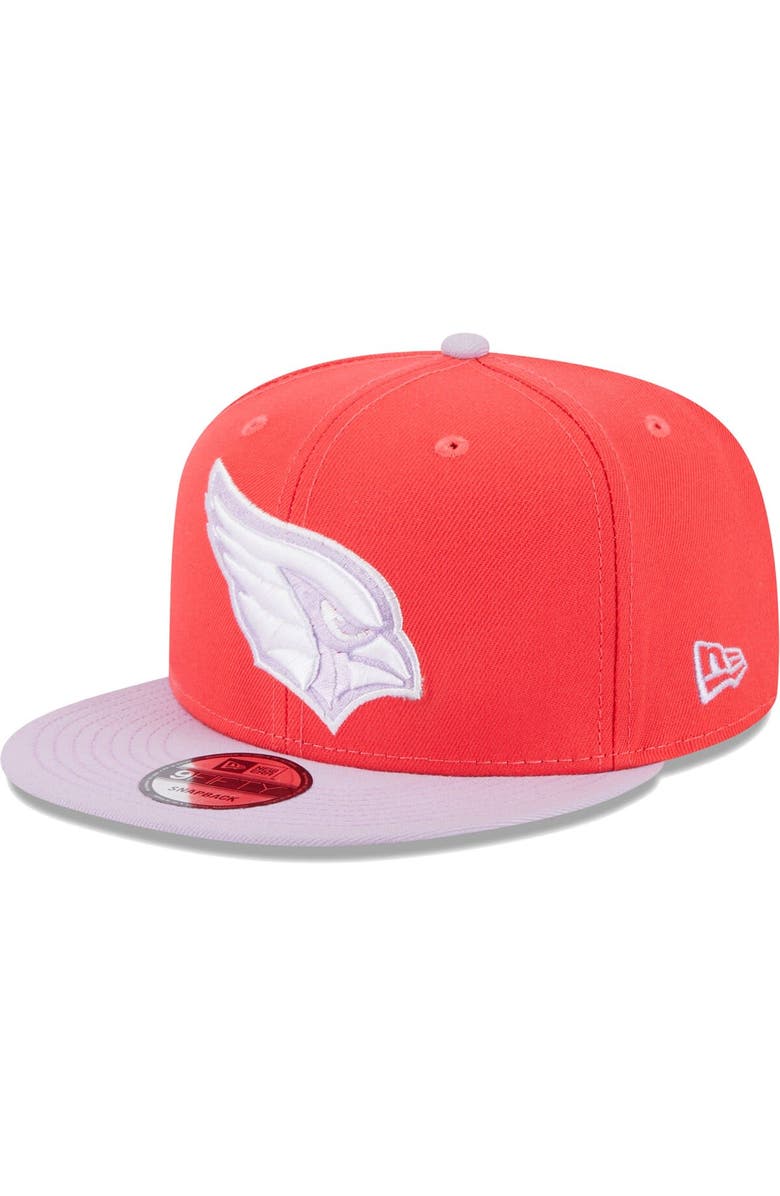 New Era Men's New Era Red/Lavender Arizona Cardinals Two-Tone Color Pack 9FIFTY Snapback Hat, Main, color, Red