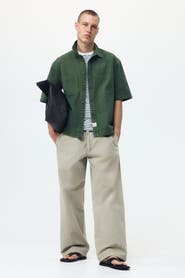 H&M Loose Fit Cotton Canvas Trousers