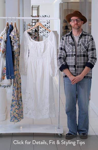 ASTR the Label Wisnia Long Sleeve Eyelet Embroidered Dress Nordstrom