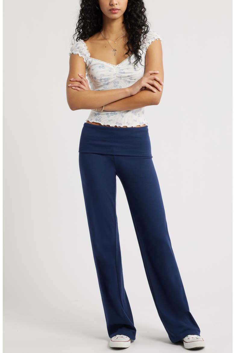 Foldover Leggings, Alternate, color, NAVY IRIS