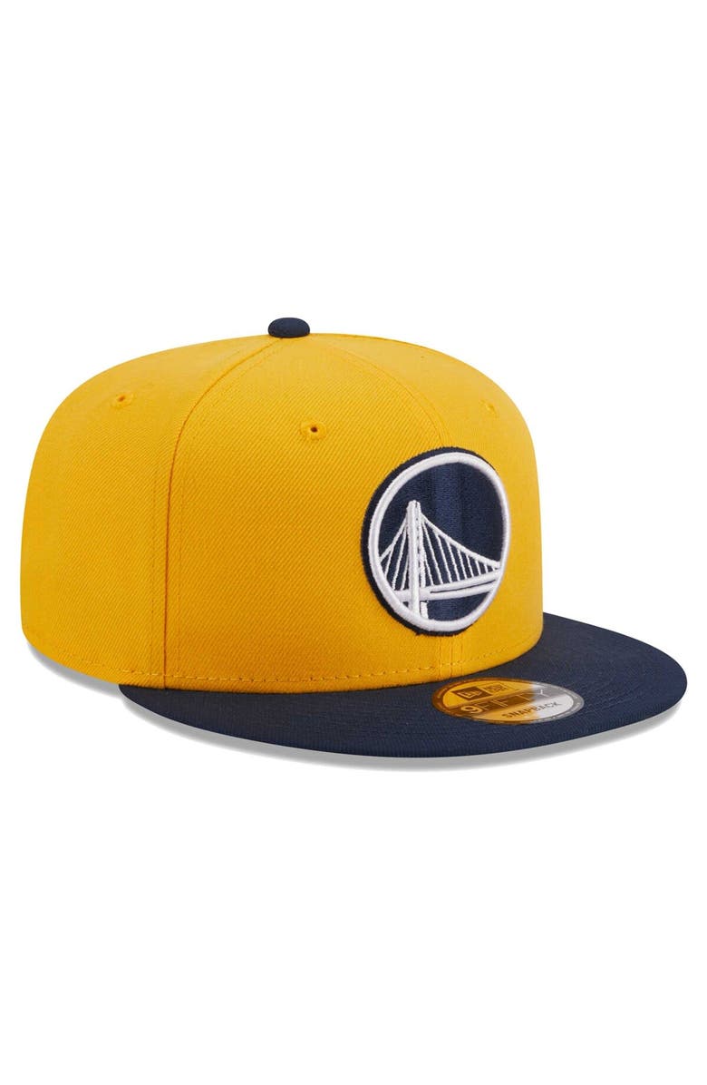 New Era Men's New Era Gold/Navy Golden State Warriors Color Pack 2-Tone 9FIFTY Snapback Hat, Alternate, color, 