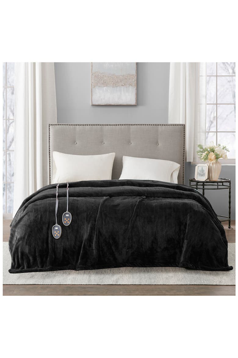 OEKO-TEX Heated Blanket, Alternate, color, BLACK