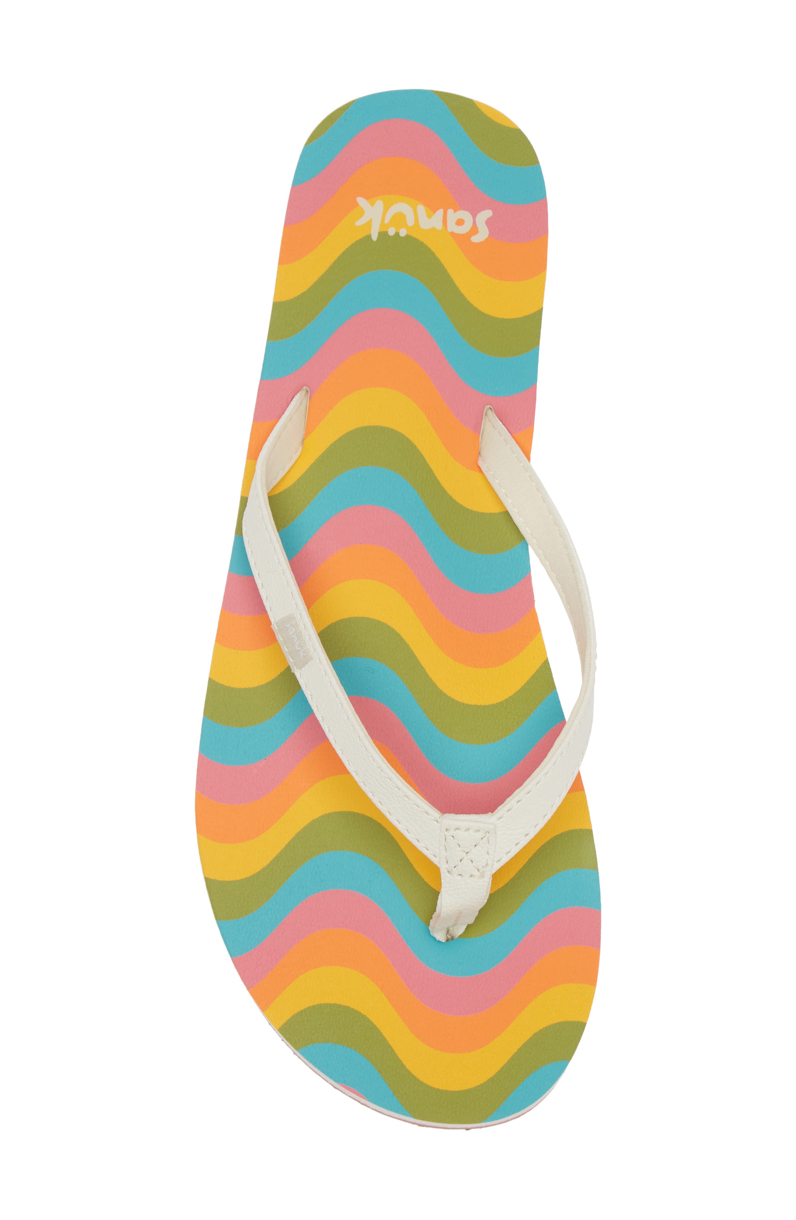 Sanuk Yoga Joy Rainbow Flip Flop, Alternate, color, Rainbow