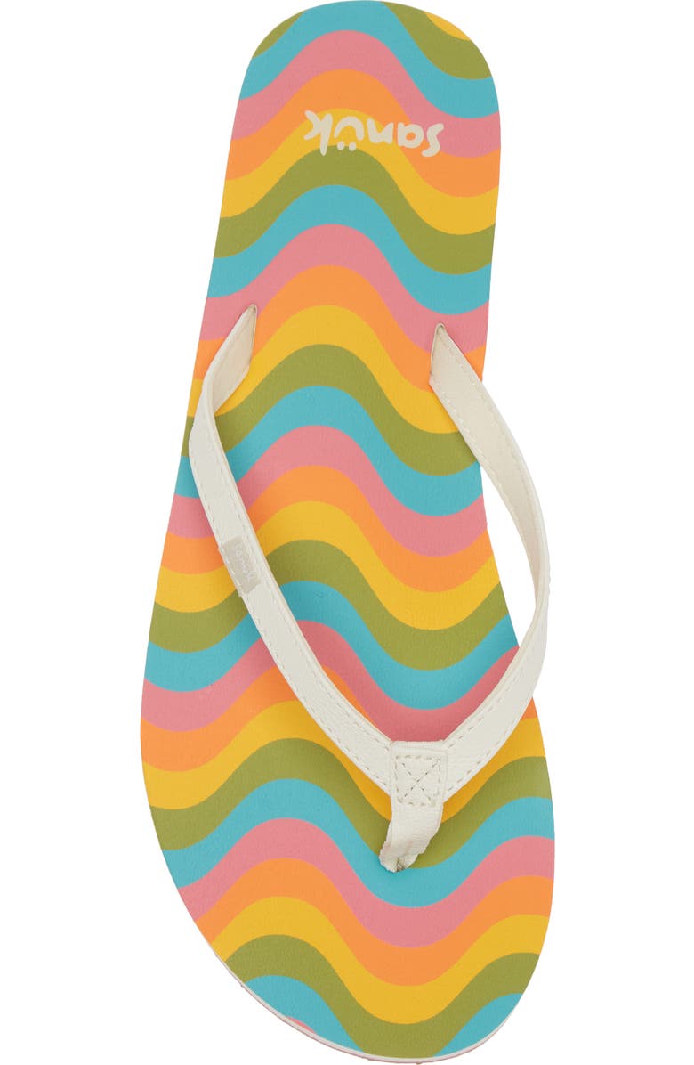 Sanuk Yoga Joy Rainbow Flip Flop, Alternate, color, Rainbow